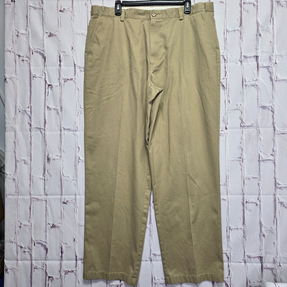 Vintage L.L. Bean Chino Pants Khaki Comfort Waist Cotton Twill Casual Mens 40x32
